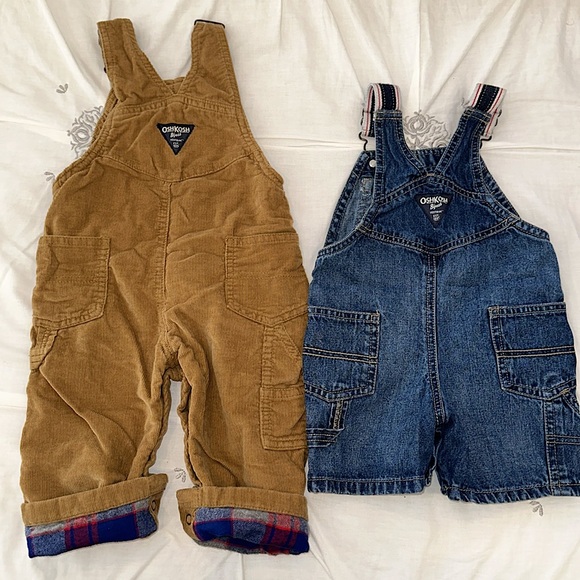 Vintage Oshkosh Jean Denim Shorts and Corduroy Pant Overalls - Picture 2 of 3